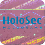Design 1 Pink hologram with blue logo