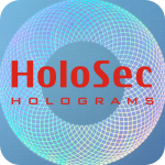 Design 2 Blue hologram with red logo